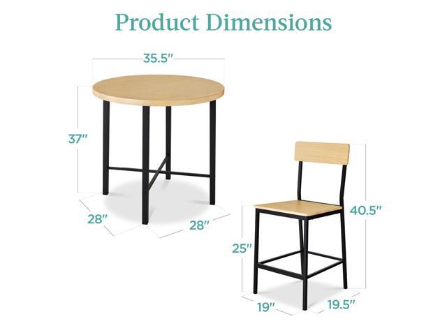 Best Choice Products 5-Piece Modern Round Counter Height Dining Set for Home Kitchen, Dining Room w/ 4 Chairs, 1.5in Thick Table - Natural