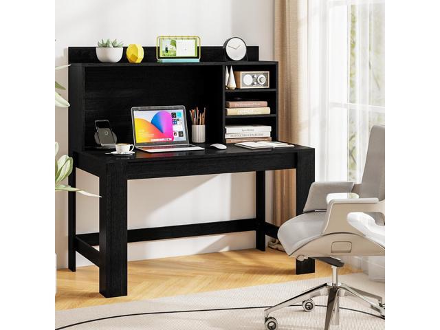 Tangkula Computer Desk with Hutch & Charging Station, Home Office Writing Study Desk with Storage Shelves, Cable Management Hole, Laptop Desk, Desk...