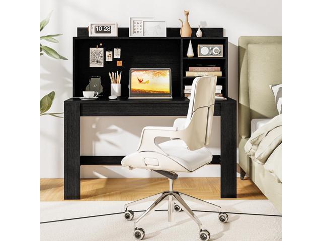 Tangkula Computer Desk with Hutch & Charging Station, Home Office Writing Study Desk with Storage Shelves, Cable Management Hole, Laptop Desk, Desk...