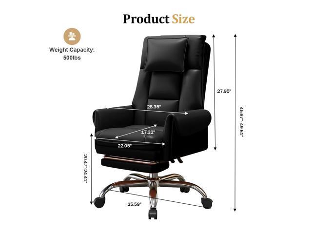 Ergonomic Office Chair with Foot Rest High Back Computer Chair Executive Desk Chair PU Leather Gaming Chair with Wheels