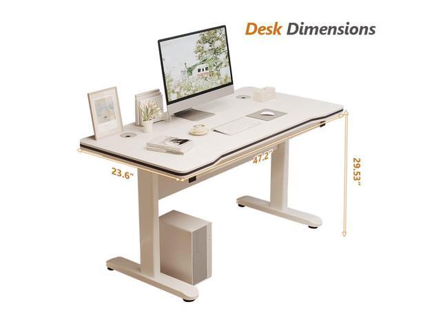 Gaming Desk Computer Writing Table for Home Office Student Art Modern Simple Style with T-Shaped Metal Bracket PC Wood Suitable for Offices & Bedrooms