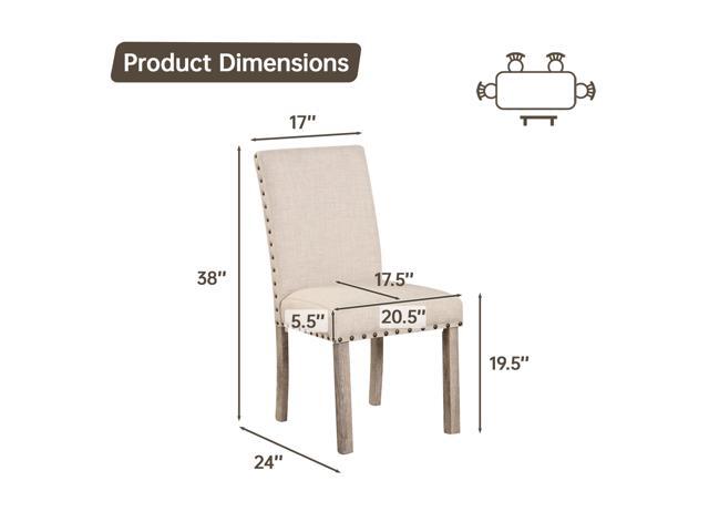 Morden Fort Farmhouse Style Dining Chairs Set of 2, Rustic Upholstered Kitchen & Dining Room Chairs with Rivet Detailing, Solid Wood Legs & Sturdy...