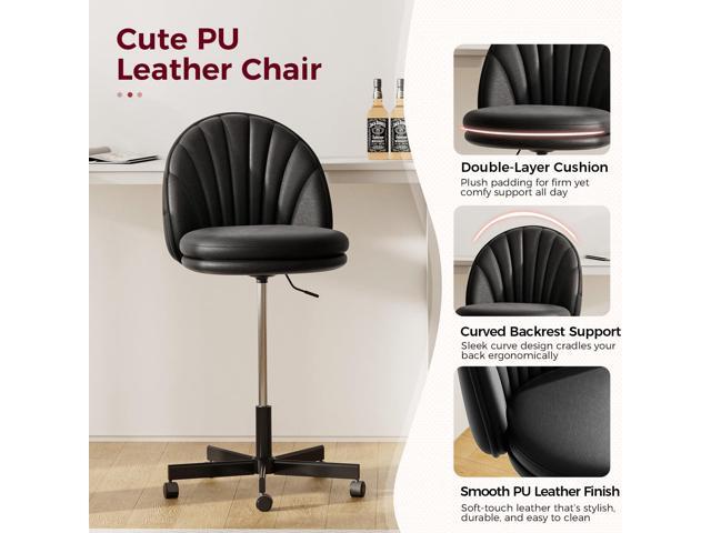 GTPLAYER Small Ergonomic Tall Office Chair, Computer Desk Chair with Wheels Versatile Height Use: Office to Bar Stools (or Standing Desk), Vanity...