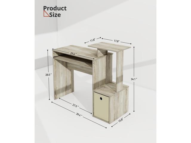 Computer Desk with Storage, Working Table with Keyboard Drawer for Bedroom Home Workstation for Writing Working Studying