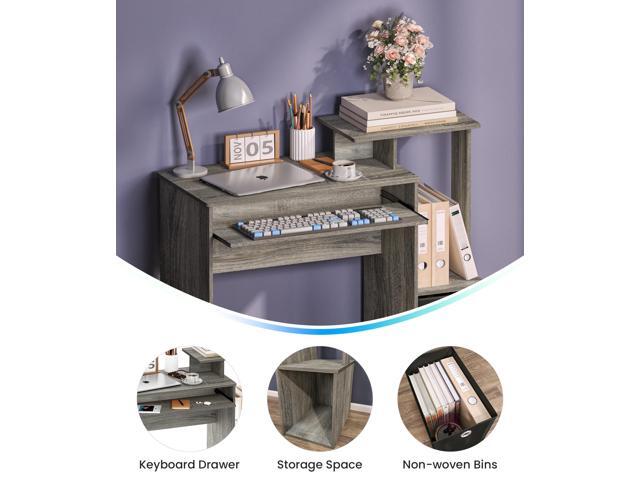 Working Desk with Keyboard Drawer Small Study Desk for Bedroom Home Workstation for Writing Working Studying