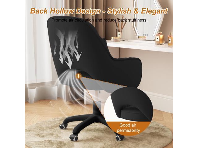 Home Office Chair Velvet Vanity Chairs Makeup Desk Chair with Wheels Mid Back Computer Chairs Height Adjustable Swivel Rolling Task Chair for...