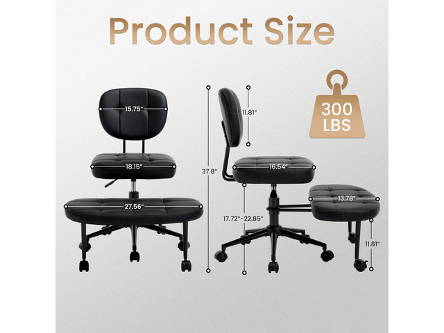 Cross Legged Office Chair, Ergonomic Criss Cross Desk Chair ADHD Meditation Yoga Kneeling Chair with Brake Wheels, Home Office Desk Chair with...