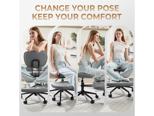 Cross Legged Office Chair, Ergonomic Criss Cross Desk Chair ADHD Meditation Yoga Kneeling Chair with Brake Wheels, Home Office Desk Chair with...