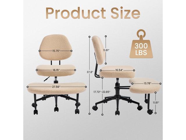 Cross Legged Office Chair, Ergonomic Criss Cross Desk Chair ADHD Meditation Yoga Kneeling Chair with Brake Wheels, Home Office Desk Chair with...