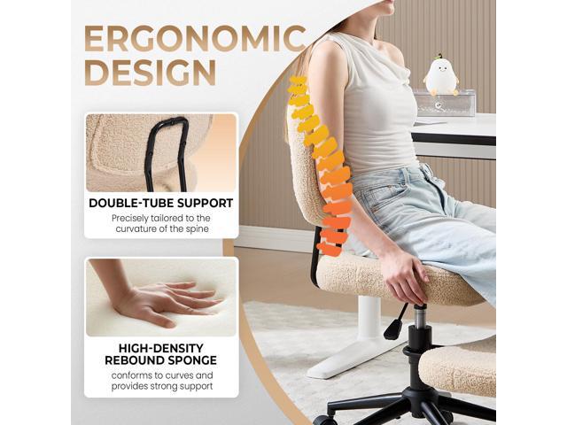 Cross Legged Office Chair, Ergonomic Criss Cross Desk Chair ADHD Meditation Yoga Kneeling Chair with Brake Wheels, Home Office Desk Chair with...