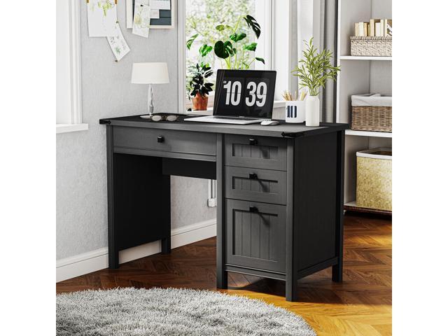 Farmhouse Executive Desk 45 inch Computer Desk with 4 Drawers, Smart Charging Station, Home Office & Study Room Essential for Remote Workers,...