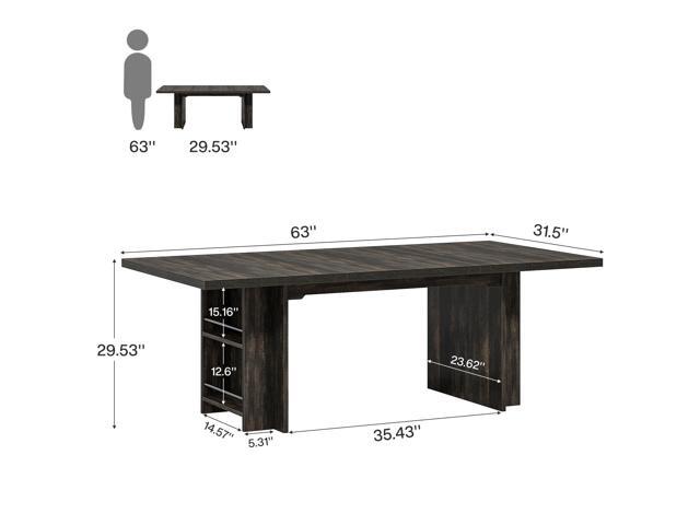 Tribesigns 62.99-Inch Computer Desk, Modern Executive Office Desk, Large Long Writing Table with Storage Shelves for Office, Study Room (Black)