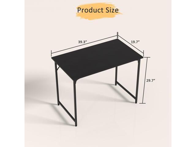 Capacmkseh 39 Inch Computer Desk with Wood Board and Metal Frame, Modern Simple Style Work Desk with Adjustable Feet, Study Gaming Desk Table for...