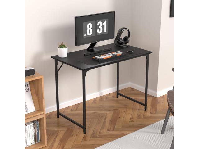 Capacmkseh 39 Inch Computer Desk with Wood Board and Metal Frame, Modern Simple Style Work Desk with Adjustable Feet, Study Gaming Desk Table for...