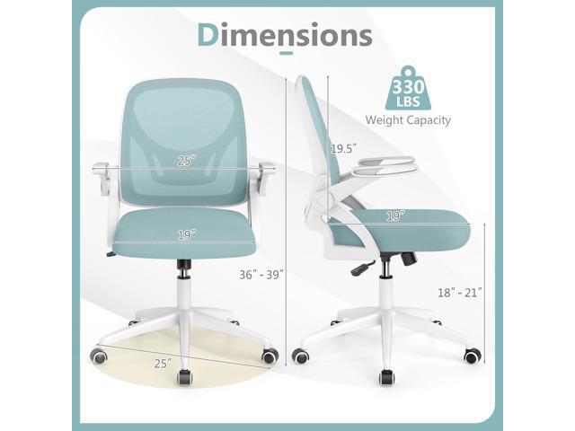 Giantex Mesh Office Chair, Ergonomic Desk Chair with Flip-up Arms & Lumbar Support, Height Adjustable Swivel Computer Desk Chair with High Back for...