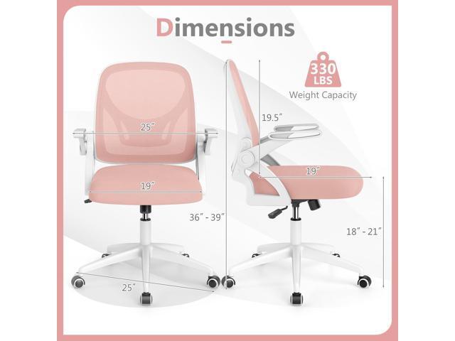 Giantex Mesh Office Chair, Ergonomic Desk Chair with Flip-up Arms & Lumbar Support, Height Adjustable Swivel Computer Desk with High Back for Home...