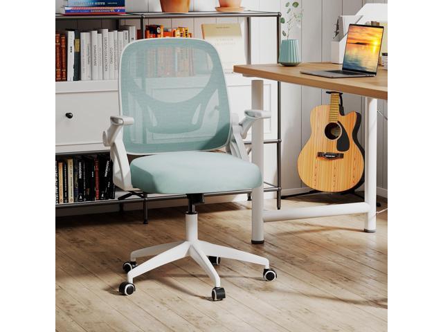 COSTWAY Office Chair, Comfy Swivel Rolling Desk Chair with Adjustable Height & Flip-Up Armrests, Ergonomic Mesh Computer Chairs with Lumbar Support...