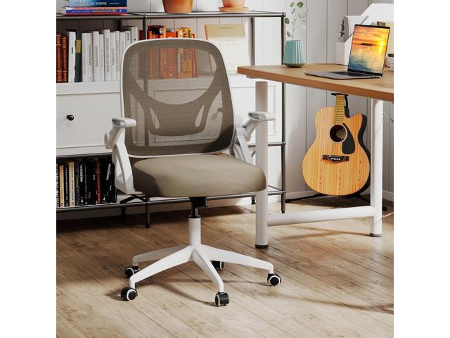 COSTWAY Office Chair, Comfy Swivel Rolling Desk Chair with Adjustable Height & Flip-Up Armrests, Ergonomic Mesh Computer Chairs with Lumbar Support...