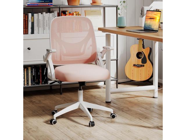 COSTWAY Office Chair, Comfy Swivel Rolling Desk Chair with Adjustable Height & Flip-Up Armrests, Ergonomic Mesh Computer Chairs with Lumbar Support...