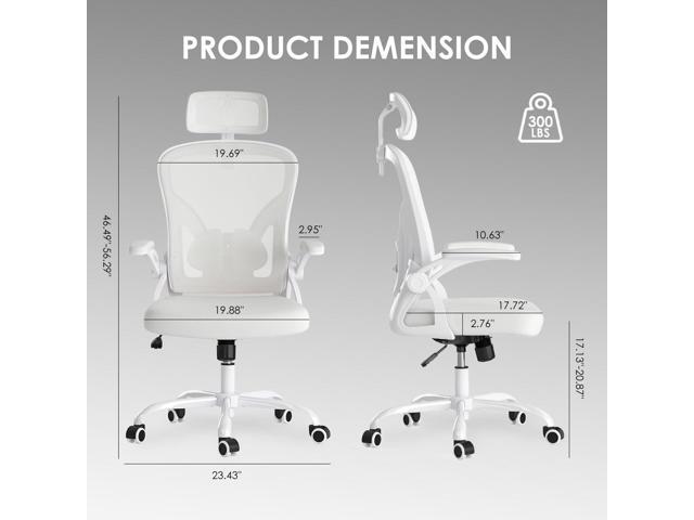 Farini Ergonomic Office Chair, Home Office Desk Chair with Headrest, High Back Swivel Computer Chair with Armrests and Adjustable Lumbar Support...
