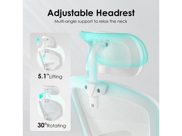 Farini Ergonomic Office Chair, Home Office Desk Chair with Headrest, High Back Swivel Computer Chair with Armrests and Adjustable Lumbar Support...