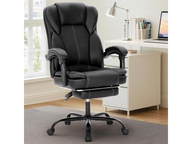 MAISON ARTS Ergonomic Office Chair, Big and Tall Executive Chair with Foot Rest, Computer Desk Chair with Padded Armrests, Rolling Swivel Faux...