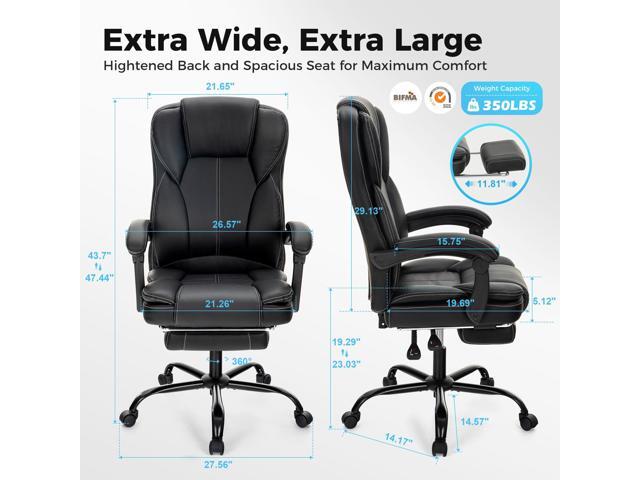 MAISON ARTS Ergonomic Office Chair, Big and Tall Executive Chair with Foot Rest, Computer Desk Chair with Padded Armrests, Rolling Swivel Faux...