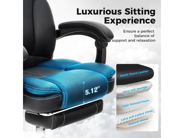 MAISON ARTS Ergonomic Office Chair, Big and Tall Executive Chair with Foot Rest, Computer Desk Chair with Padded Armrests, Rolling Swivel Faux...