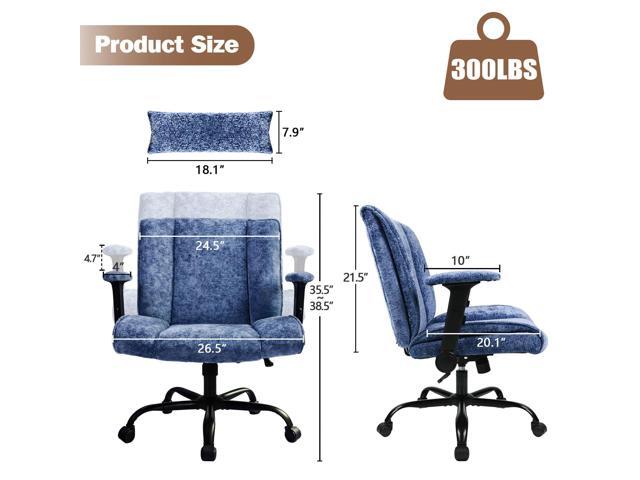 Criss Cross Chair with Wheels & Flip Arms, Wide Cross Legged Office Chair with Adjustable Tilt Criss-Cross Desk Chair with Lumbar Support for Home...