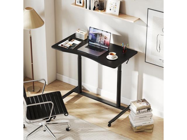 Giantex Mobile Standing Desk, Height Adjustable Computer Desk with Wheels & Aluminum Frame, C Shaped Sofa Side Table, Portable Laptop PC...
