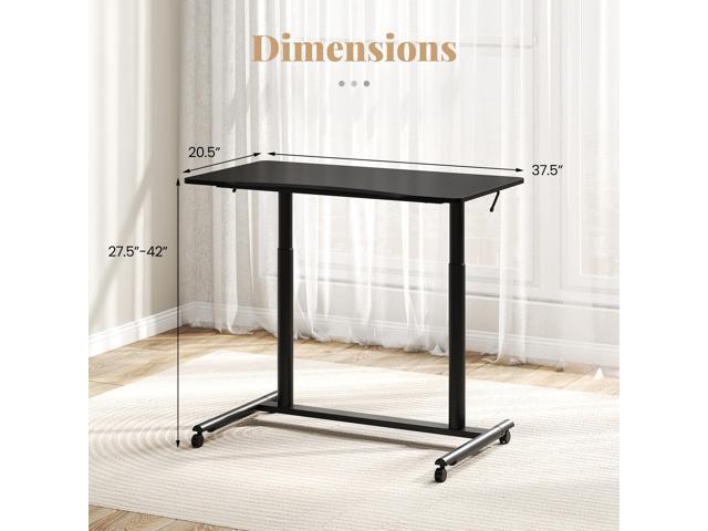 Giantex Mobile Standing Desk, Height Adjustable Computer Desk with Wheels & Aluminum Frame, C Shaped Sofa Side Table, Portable Laptop PC...
