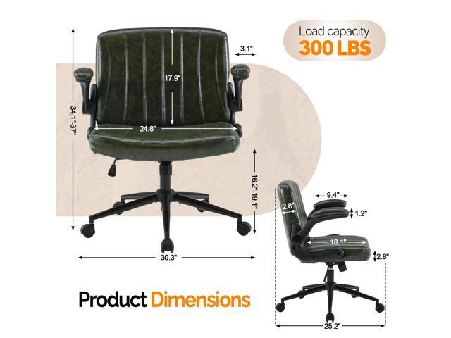 VINGLI Criss Cross Chair with Adjustable Flip-Up Arms,Cross Legged Chair with Wheels, Extra Wide Office Chair,Comfortable Desk Chair for Home...