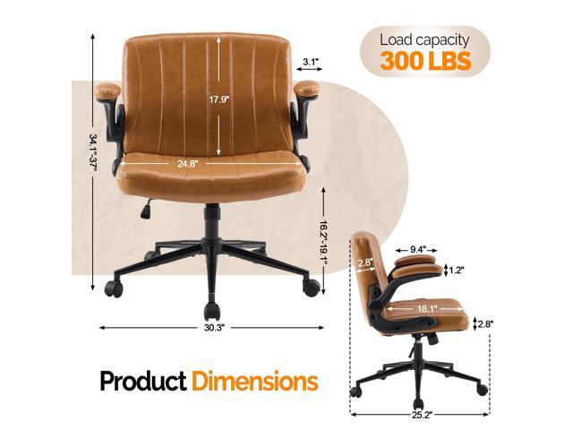 VINGLI Criss Cross Chair with Adjustable Flip-Up Arms,Cross Legged Chair with Wheels, Extra Wide Office Chair,Comfortable Desk Chair for Home...