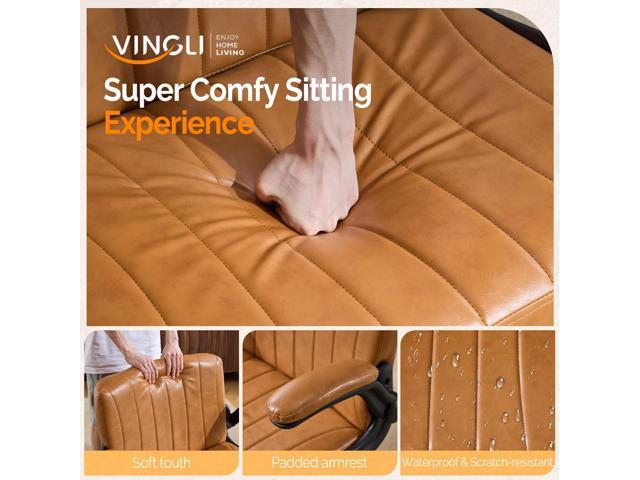 VINGLI Criss Cross Chair with Adjustable Flip-Up Arms,Cross Legged Chair with Wheels, Extra Wide Office Chair,Comfortable Desk Chair for Home...