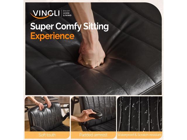 VINGLI Criss Cross Chair with Adjustable Flip-Up Arms,Cross Legged Chair with Wheels, Extra Wide Office Chair,Comfortable Desk Chair for Home...