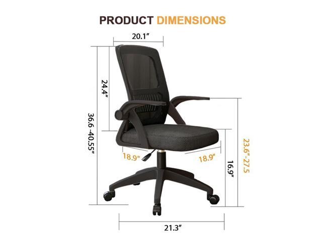 Home Office Chair Ergonomic Breathable Mesh Chair High Back with Adjustable Height Swivel with Flip-Up Arms and Lumbar Support