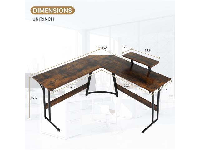 BLKMTY L Shaped Gaming Desk, Computer Desk Corner Desks Wood Gaming Table PC Table with Monitor Stand for Home Office Dorm Sturdy Writing...