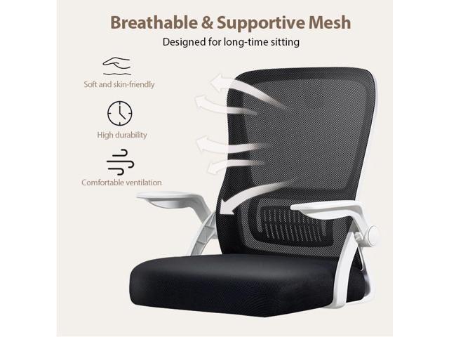 Office Chair, Ergonomic Desk Chair Breathable Mesh Chair Swivel Chair with Flip-Up Arms and Lumbar Support Computer Chair for Home Office