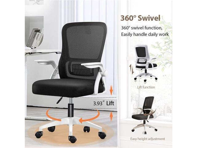 Office Chair, Ergonomic Desk Chair Breathable Mesh Chair Swivel Chair with Flip-Up Arms and Lumbar Support Computer Chair for Home Office
