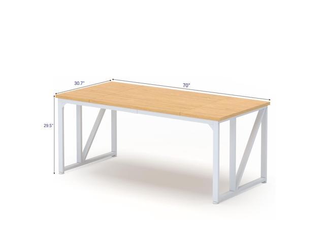NSdirect Computer Desk 70×30.7Inch Gaming Desk with Deeper & Thicker Desktop, Office Desk Work Desk for Home Office, Natural
