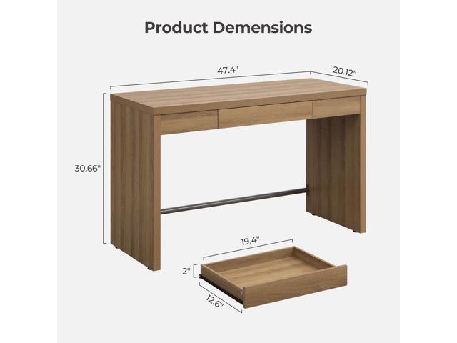 SICOTAS Computer Desk Writing Table - 47-Inch Home Office Executive Desk with Drawer, Farmhouse Study Desk with Storage,Boho Makeup Vanity Table...