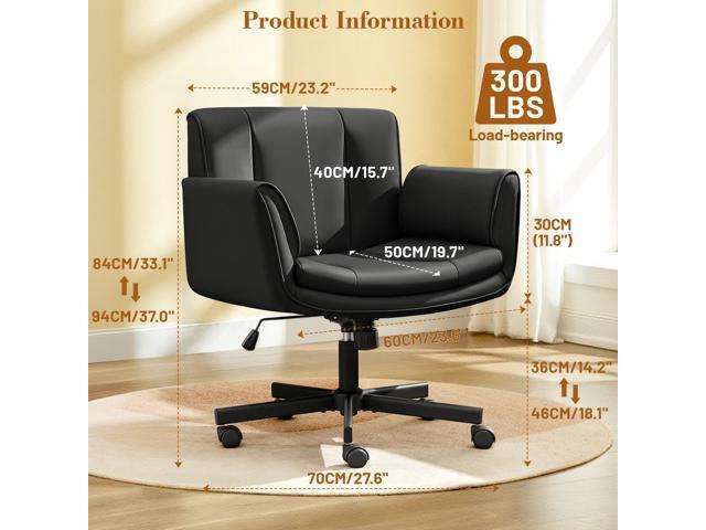 Criss Cross Chair with Wheels & Armrests,Comfy Wide Vanity Chair,Scratch-Resistant Pu Leather Cross Legged Desk Chair,Height Adjustable Computer...