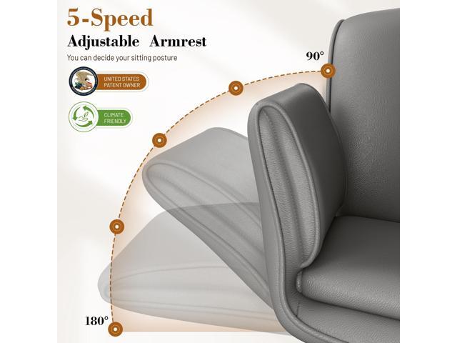 Criss Cross Chair with Wheels & Armrests,Comfy Wide Vanity Chair,Scratch-Resistant Pu Leather Cross Legged Desk Chair,Height Adjustable Computer...