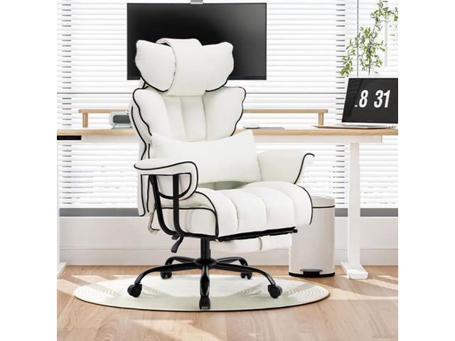 Furniliving Big and Tall Office Chair 400lbs, Executive Office Desk Chair Wide Seat, Reclining Adjustable, Lumbar Support, High Back Leather Gaming...