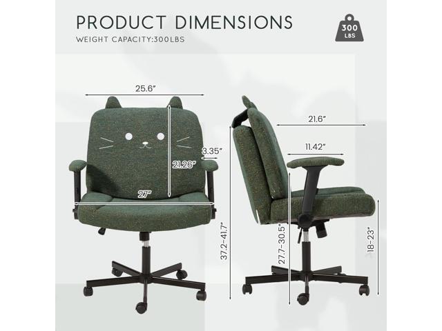 HOMREST Criss Cross Chair with Arms and Castors,Plus Size Cross Legged Office Chair with Extra Wide Seat & Flexible Back Cushion,Cute Comfy Desk...