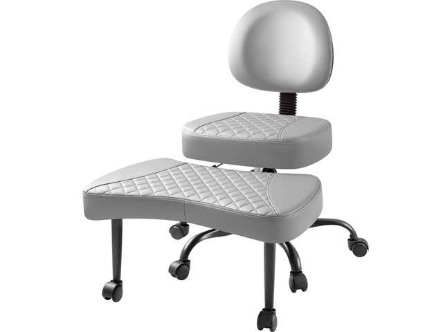 Furmax Ergonomic Criss Cross Legged Office Chair with Wheels, 360°Swivel Adjustable Height Kneeling Desk Chair with Footrest for ADHD, Yoga,...