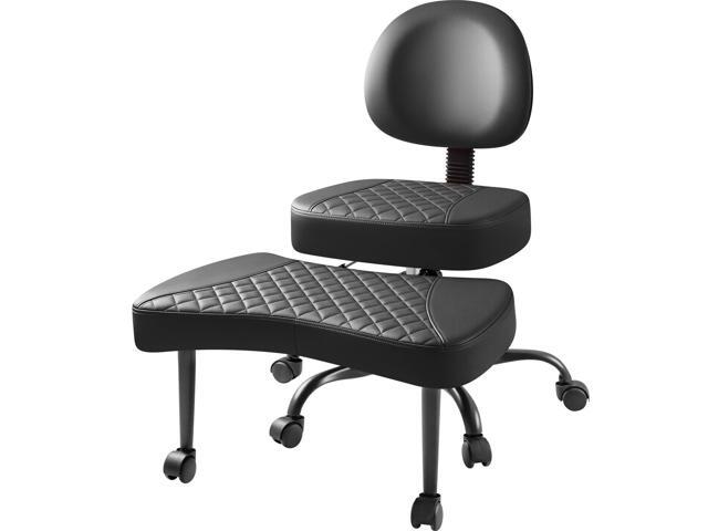 Furmax Ergonomic Criss Cross Legged Office Chair with Wheels, 360°Swivel Adjustable Height Kneeling Desk Chair with Footrest for ADHD, Yoga,...