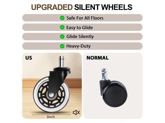 Office Chair, Leather Desk Chair with Rubber Wheels, Ergonomic Computer Chair 500 LBS with Lumbar Support, High Back Executive Chair for Modern...