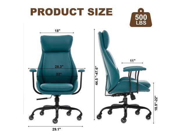 Office Chair, Leather Desk Chair with Rubber Wheels, Ergonomic Computer Chair 500 LBS with Lumbar Support, High Back Executive Chair for Modern...