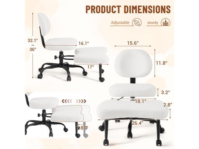 Homall Ergonomic Cross Legged Office Desk Chair with Wheels, 360° Swivel and Adjustable Height for Meditation and ADHD,Criss Cross Kneeling Chair...